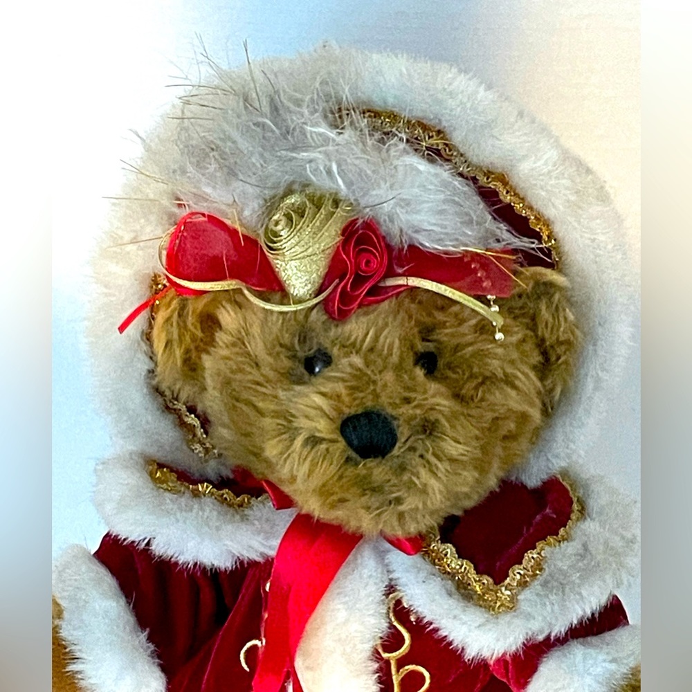 Vintage Dan Dee Collector’s Choice Holiday Bear Red.  16.5” Tall on Stand.